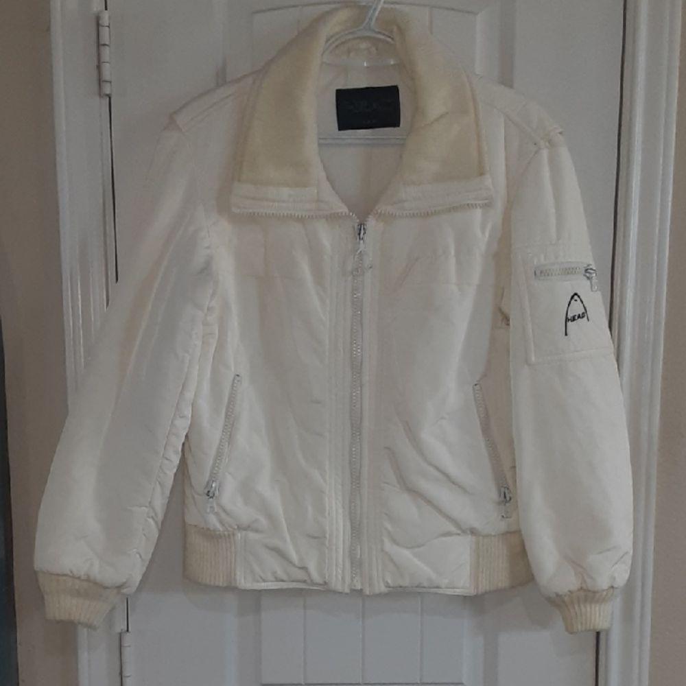 Vintage Head Cream Puffer Jacket | 3M Thinsulate Ski Bomber | Size M